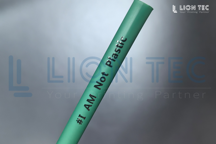 替代人工-塑料吸管UV噴碼機 0VOC自研墨水 墨水精準附著曲面